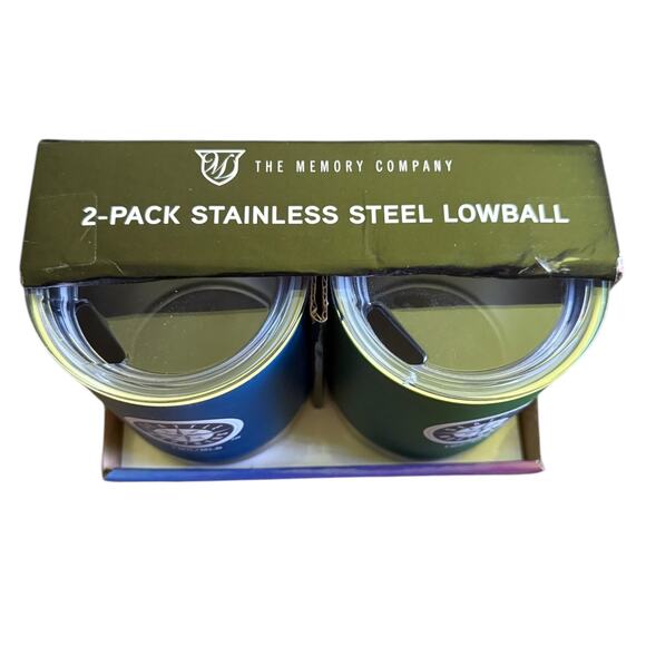 Seattle Mariners 2 Pack Stainless Steel Lowball Cup Blue Green - Picture 2 of 3